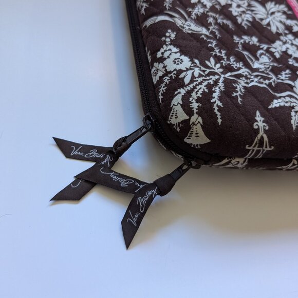 Vera Bradley Imperial Toile Brown & Pink Larger Laptop Case - Picture 2 of 16